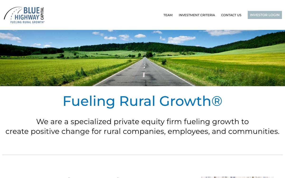 Blue Highway Capital website preview