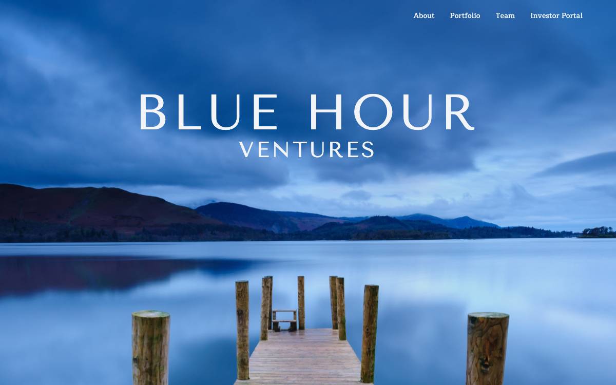 Blue Hour Ventures website preview