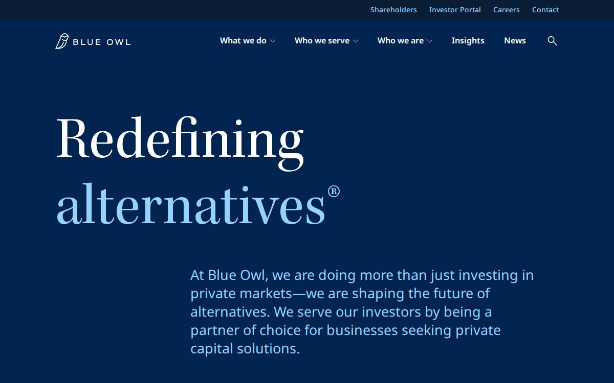 Blue Owl Capital website preview