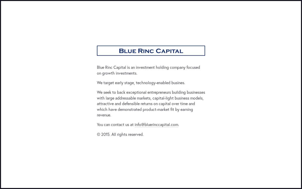 Blue Rinc Capital website preview