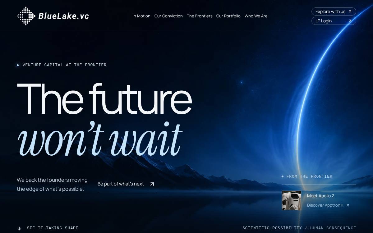 BlueLake.vc website preview