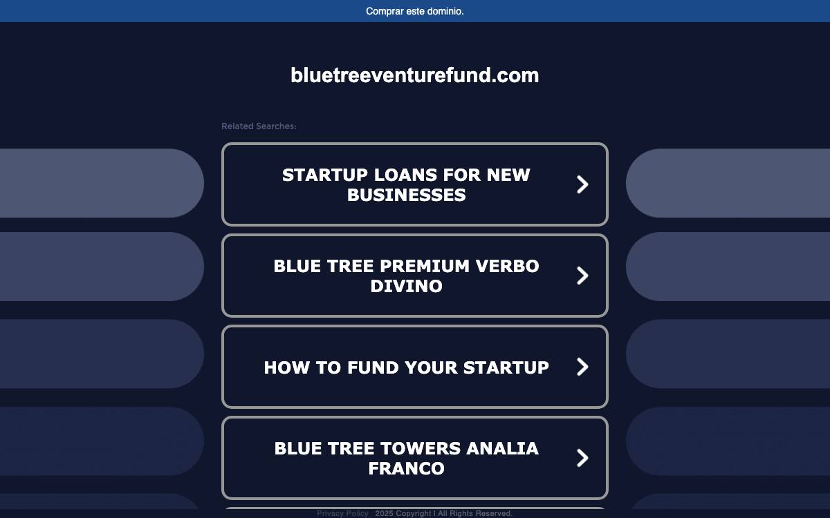 BlueTree Venture Fund website preview