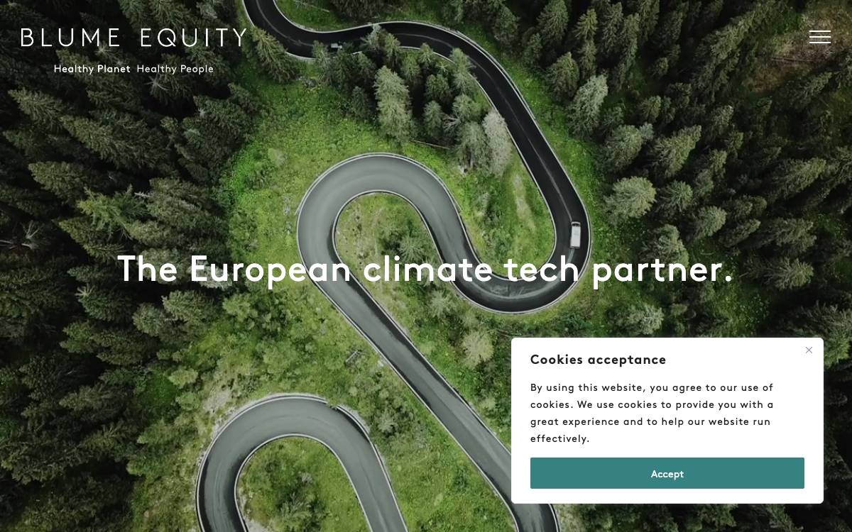 Blume Equity website preview
