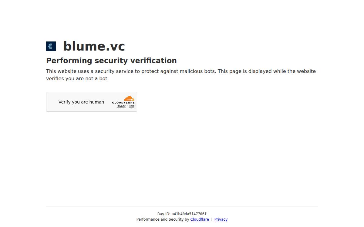 Blume Ventures website preview