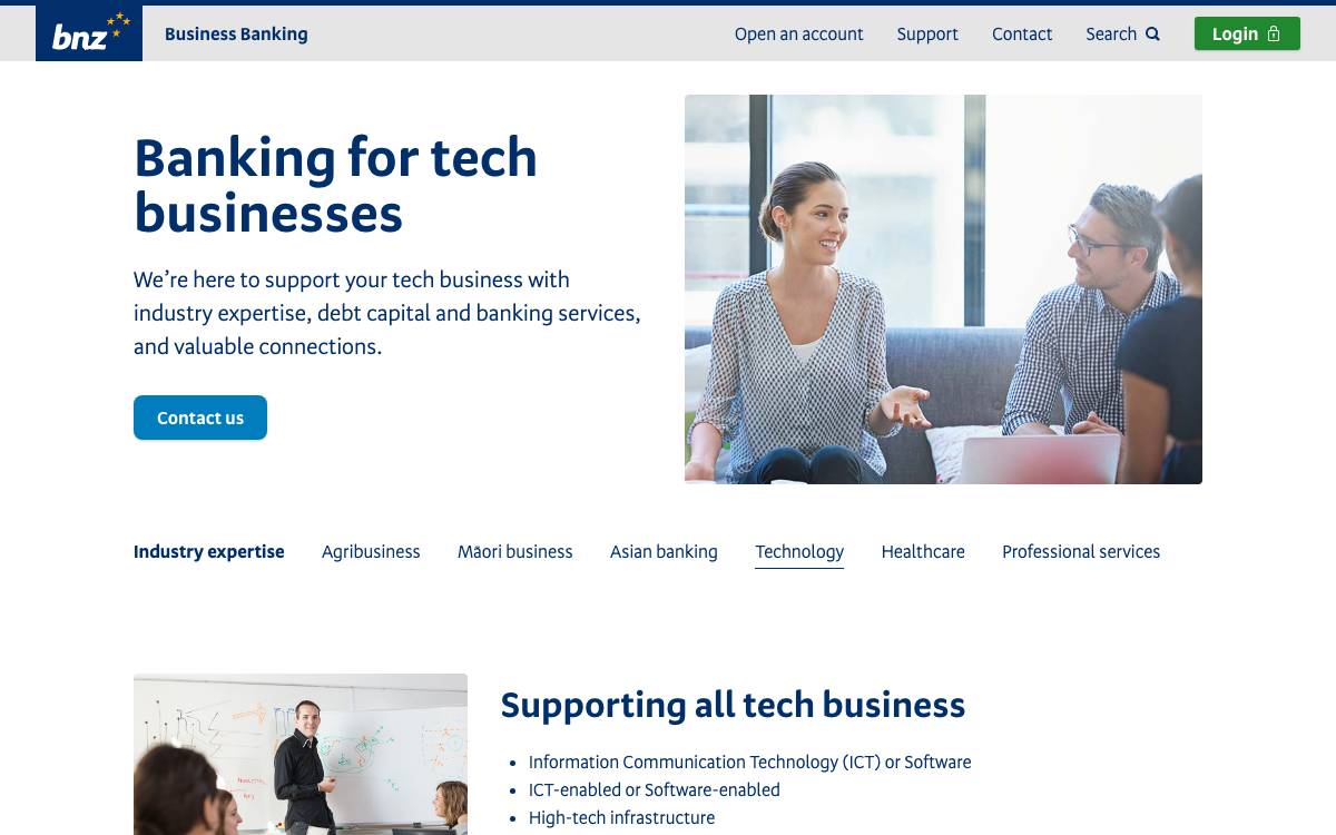 BNZ Growth Lending website preview