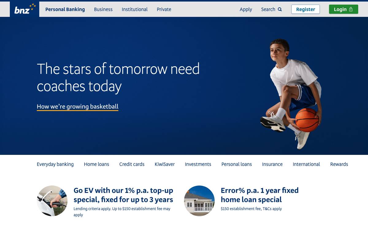 BNZ Receivables Financing website preview