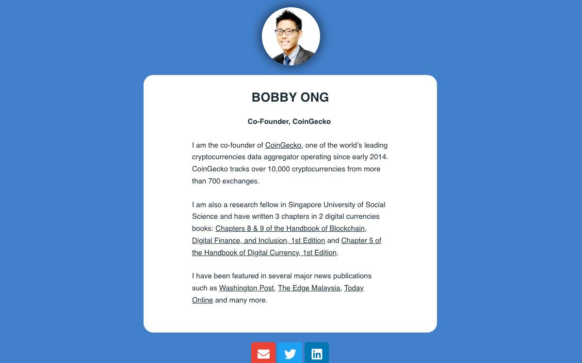 Bobby Ong website preview