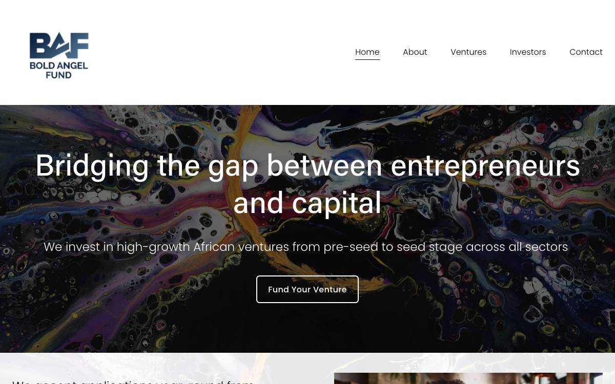 Bold Angel Fund website preview