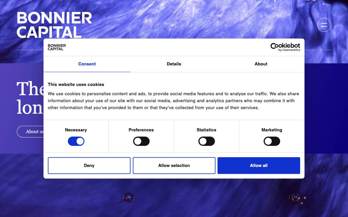 Bonnier Capital website preview