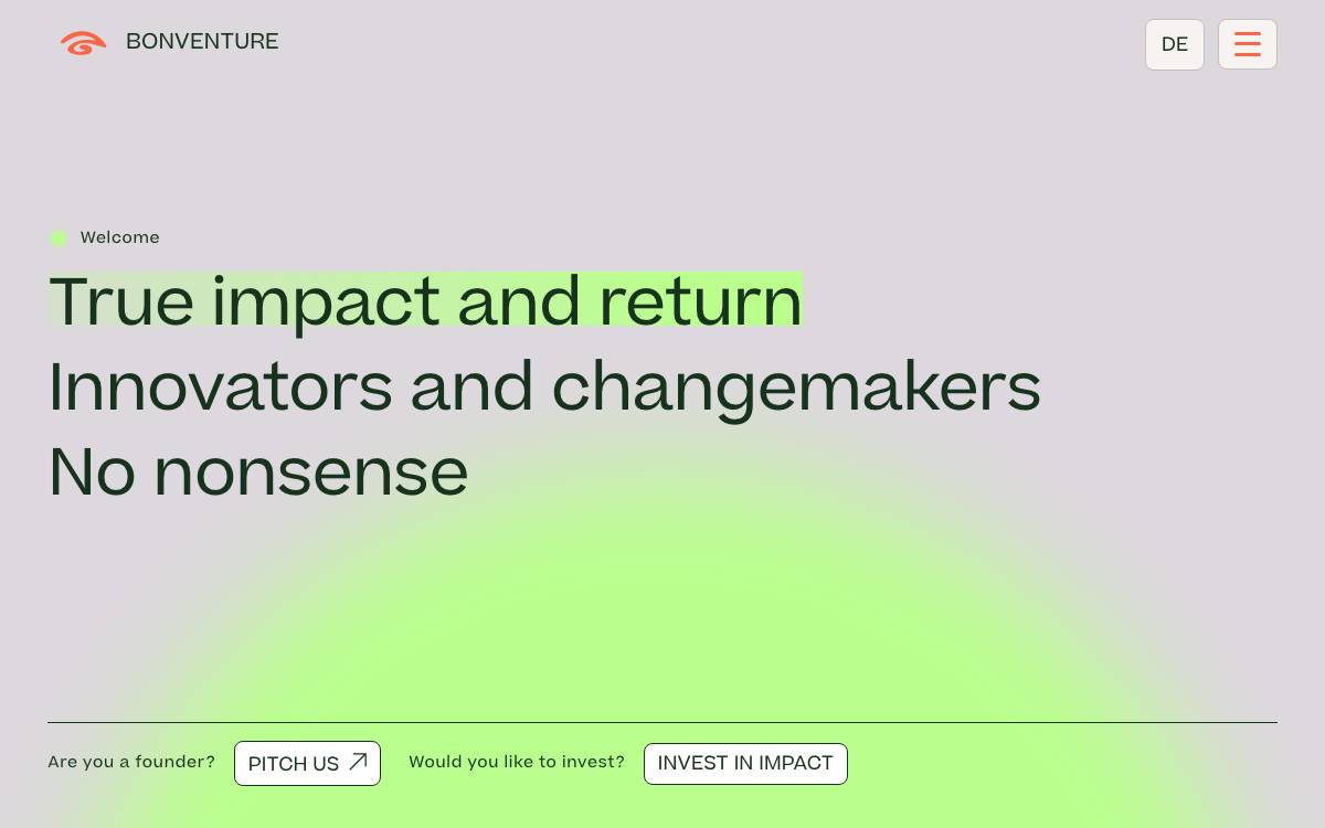 BONVENTURE website preview