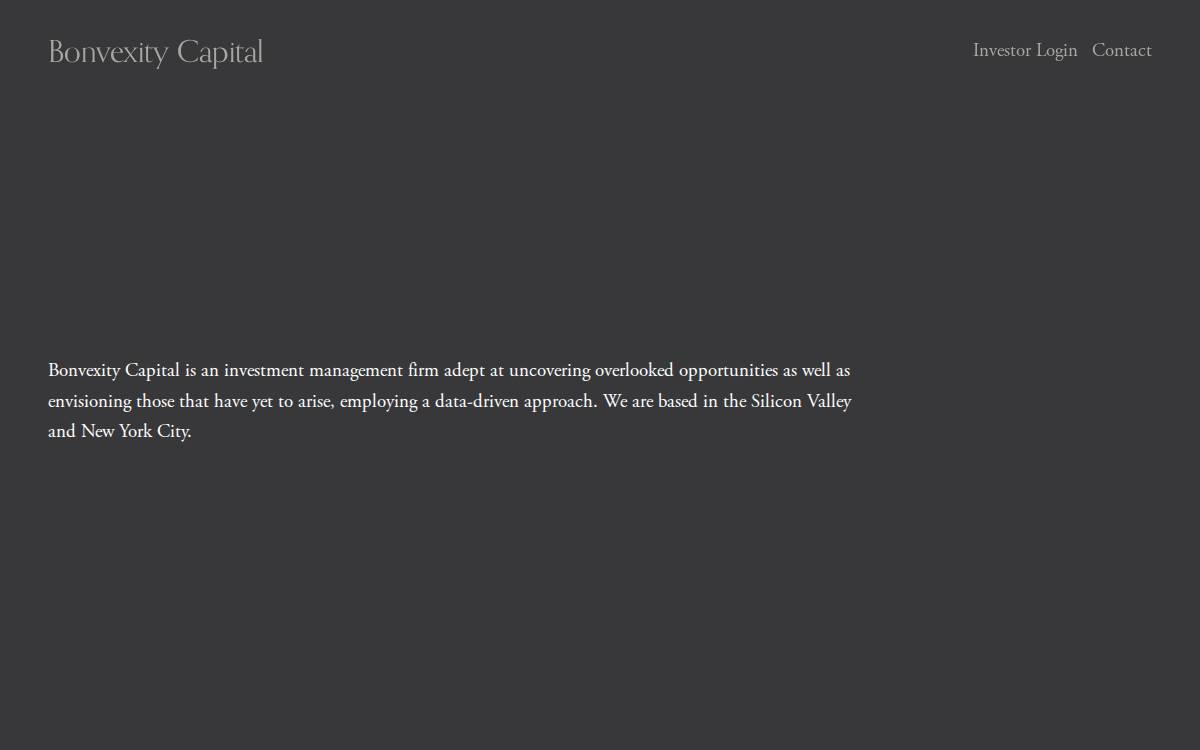 Bonvexity Capital website preview