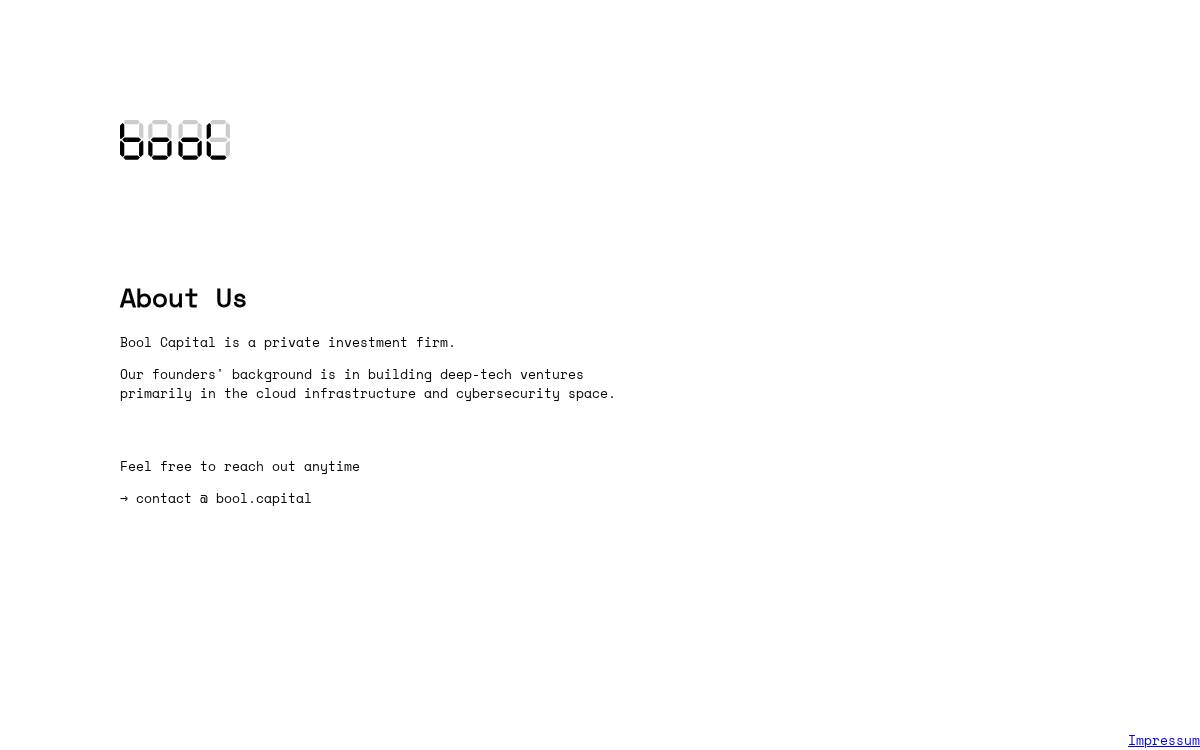 Bool VC website preview