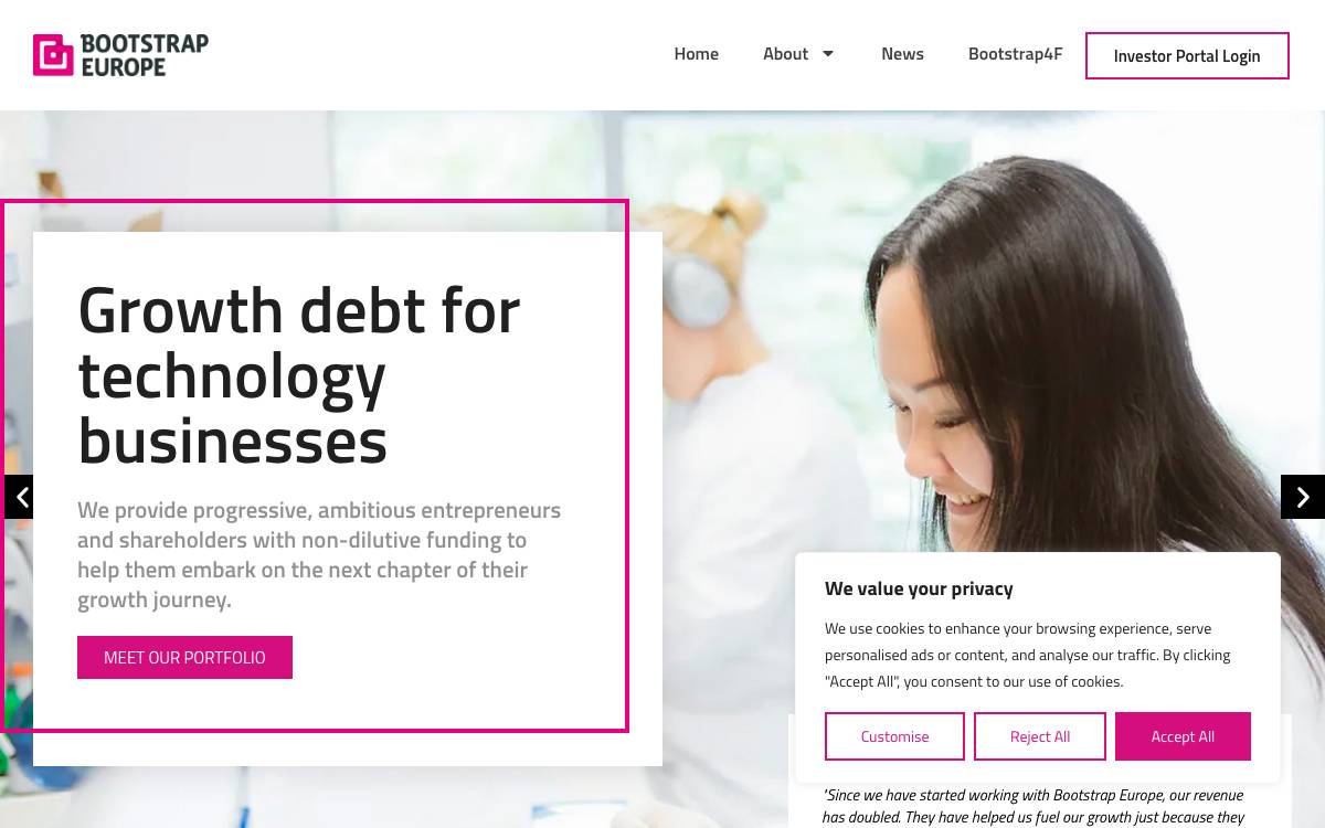 Bootstrap Europe website preview