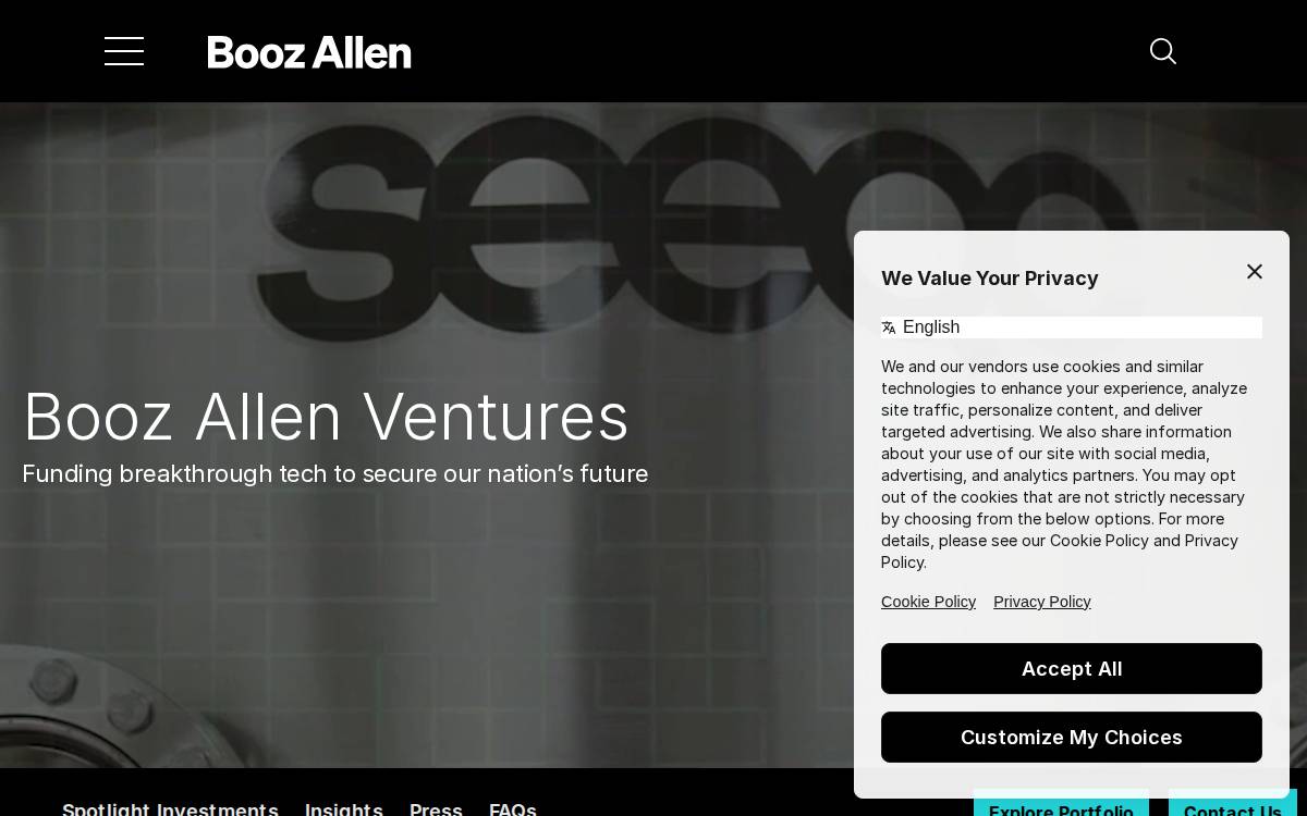 Booz Allen Ventures website preview