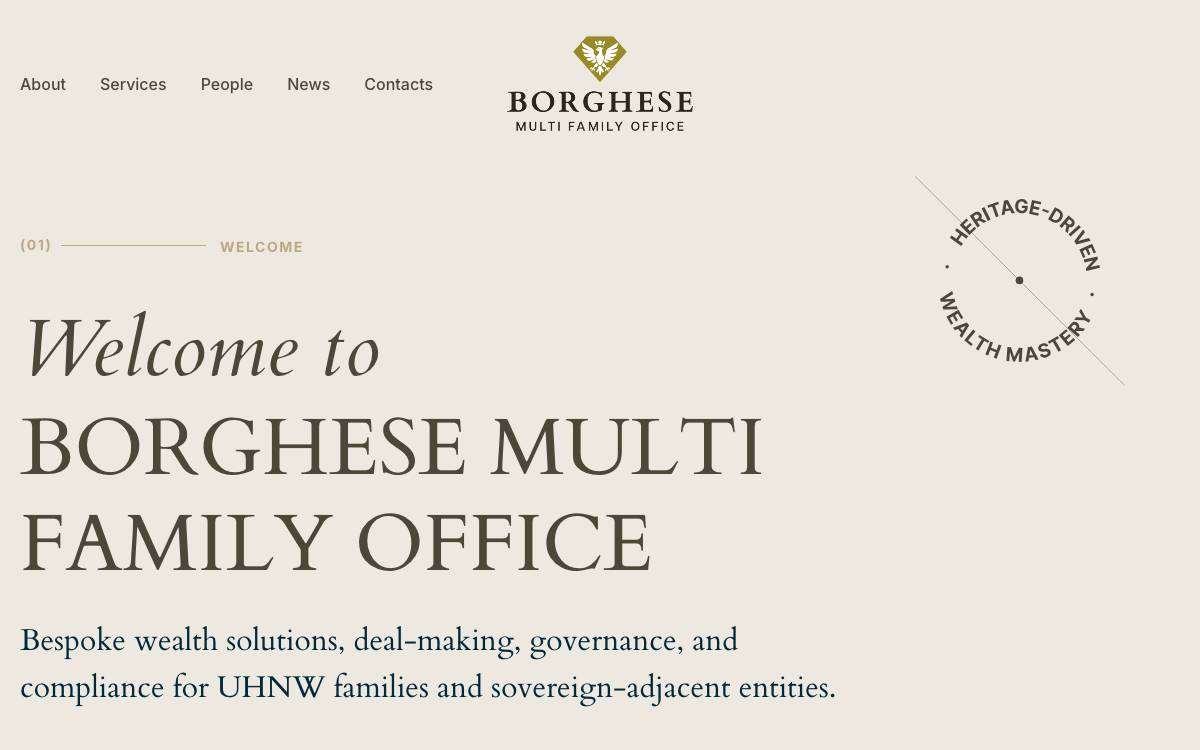 Borghese Multi Family Office website preview