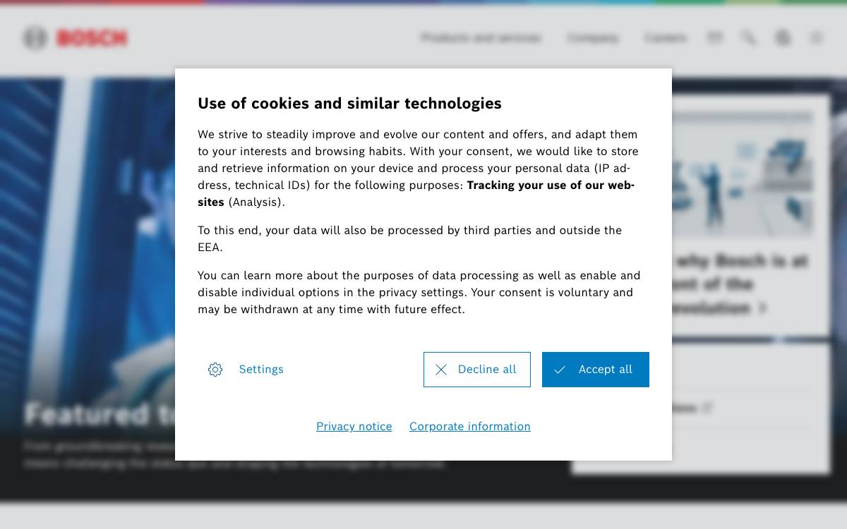 Bosch website preview