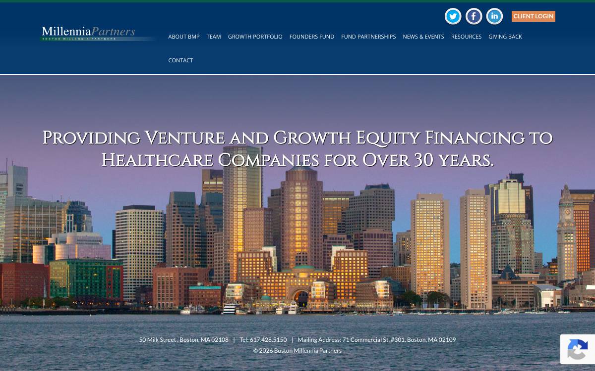 Boston Millennia Partners website preview