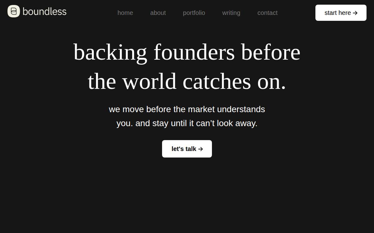 boundless ventures website preview