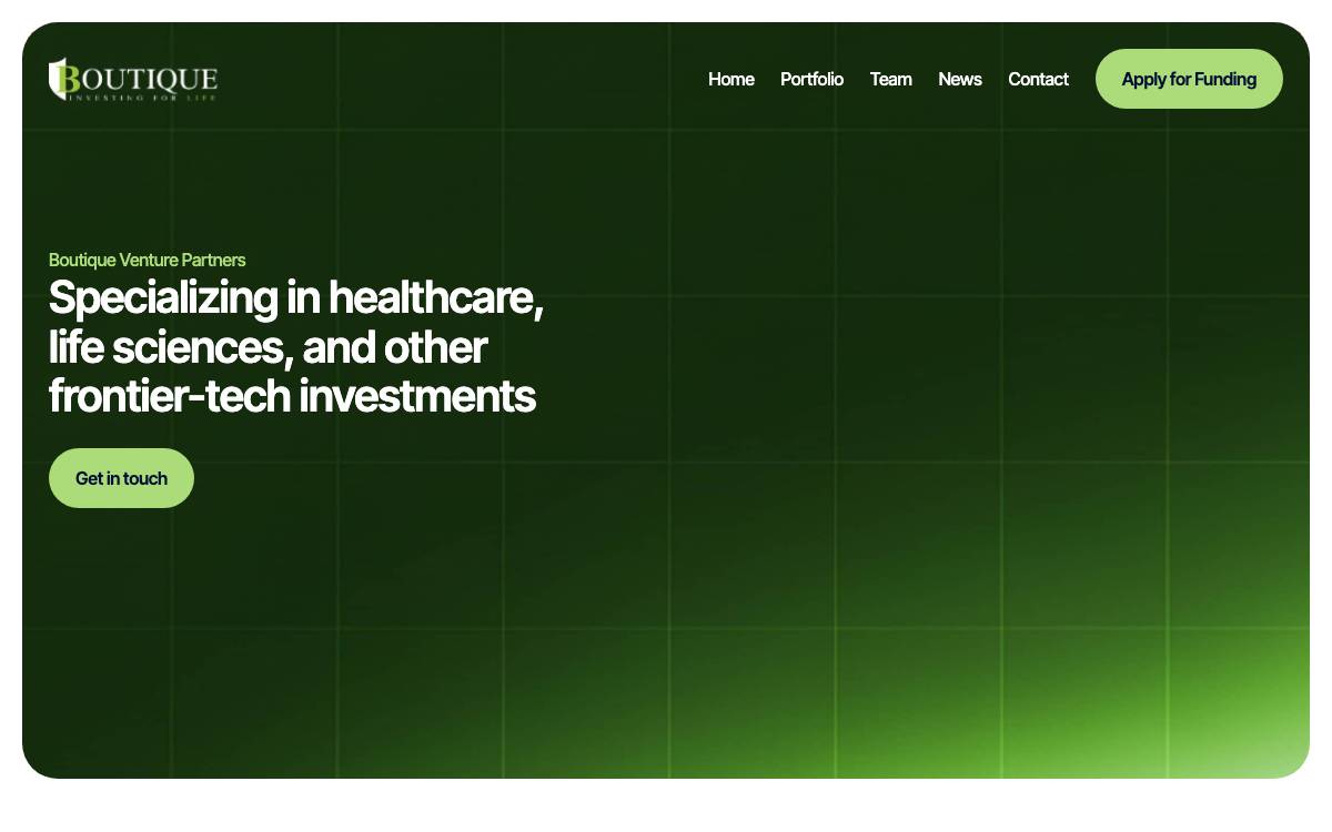 Boutique Venture Partners website preview