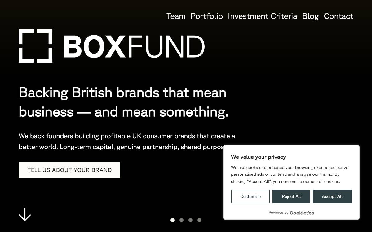 BoxFund VC website preview