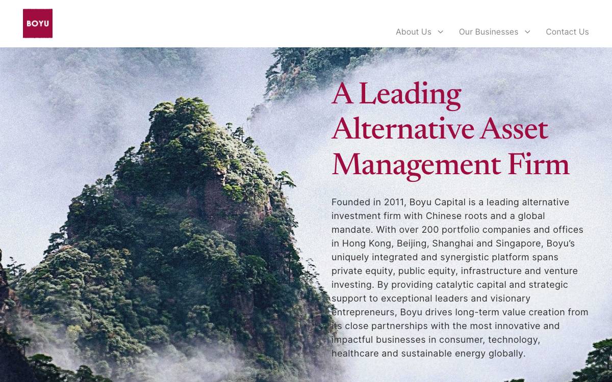 Boyu Capital website preview
