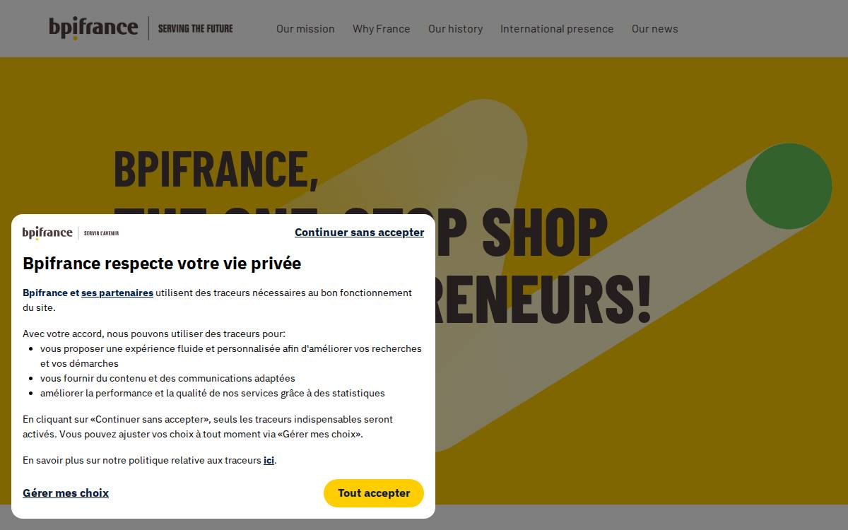 Bpifrance Amorçage Industriel website preview