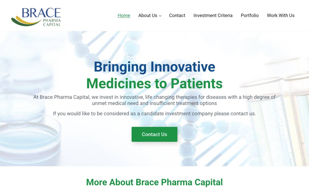 Brace Pharma website preview