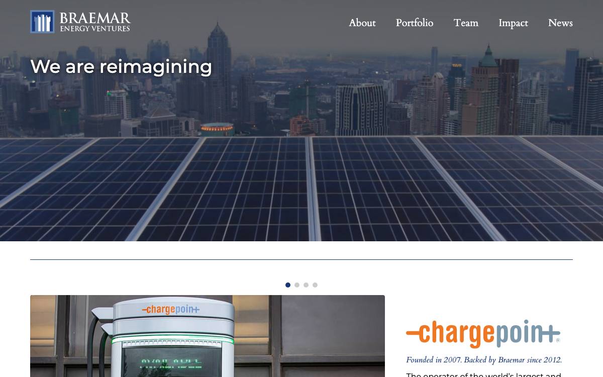 Braemar Energy Ventures website preview