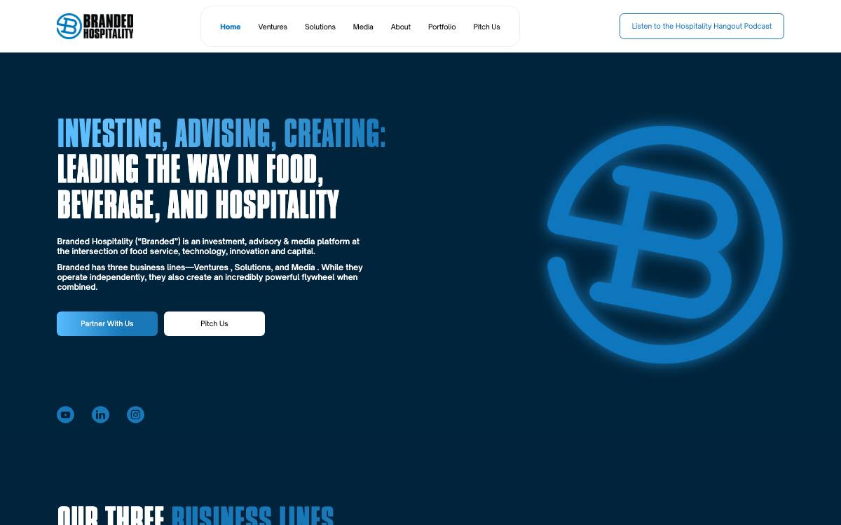 Branded Strategic Hospitality website preview