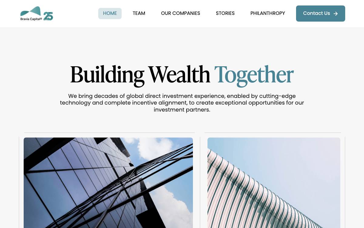 Bravia Capital website preview