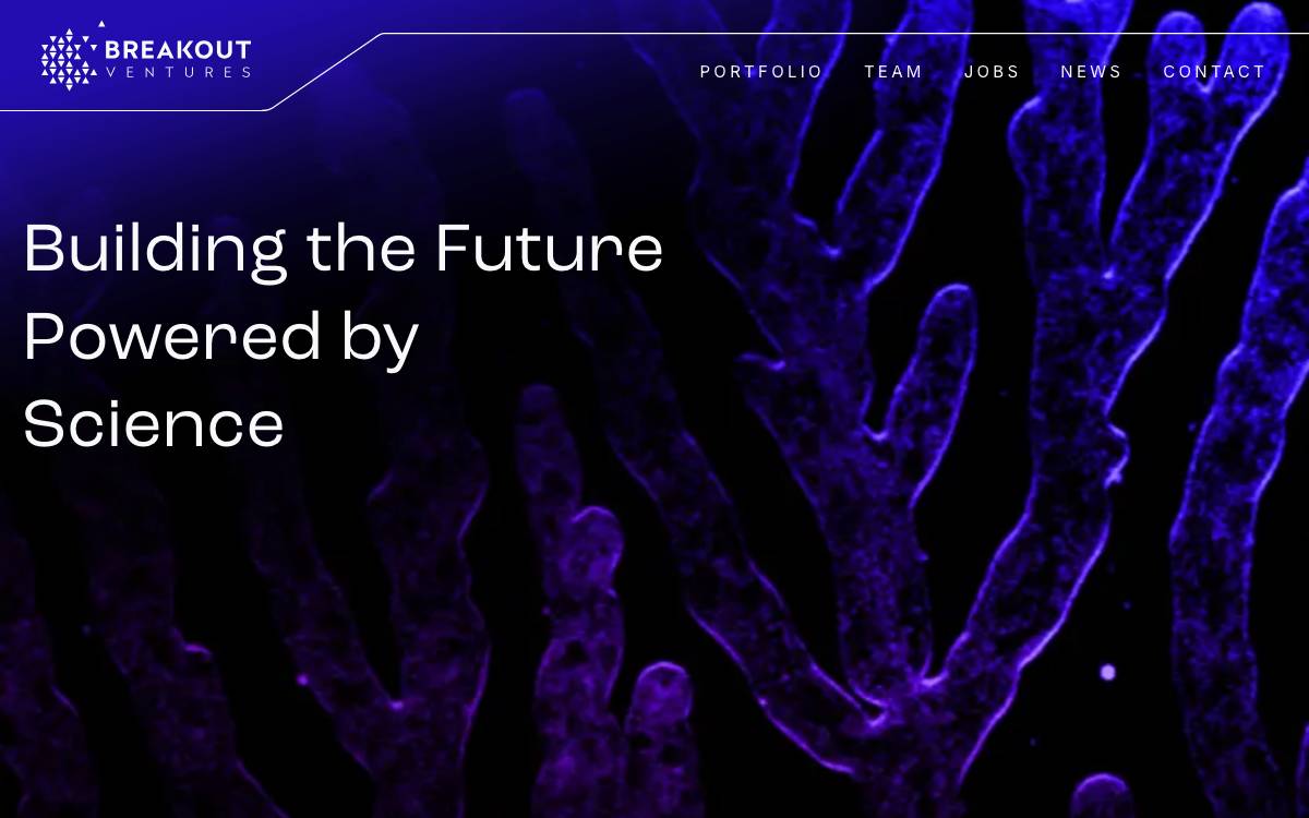 Breakout Ventures website preview