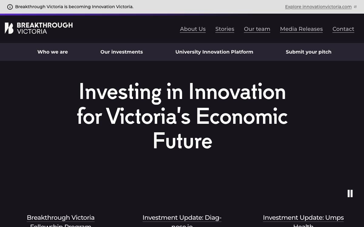Breakthrough Victoria website preview