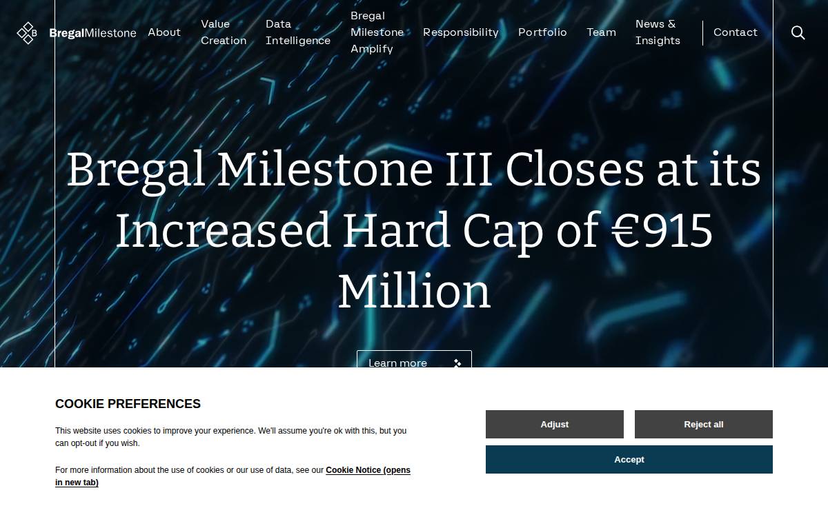 Bregal Milestone website preview