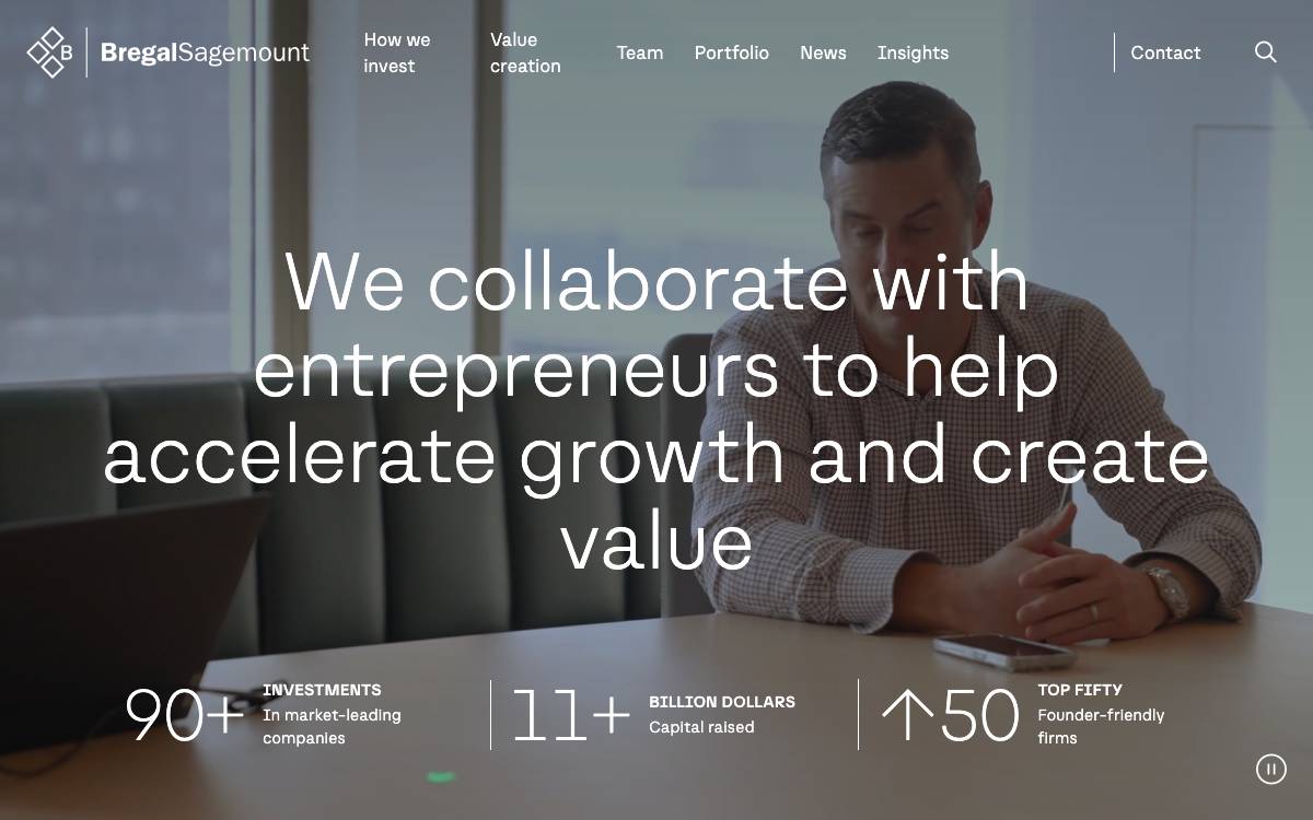 Bregal Sagemount website preview