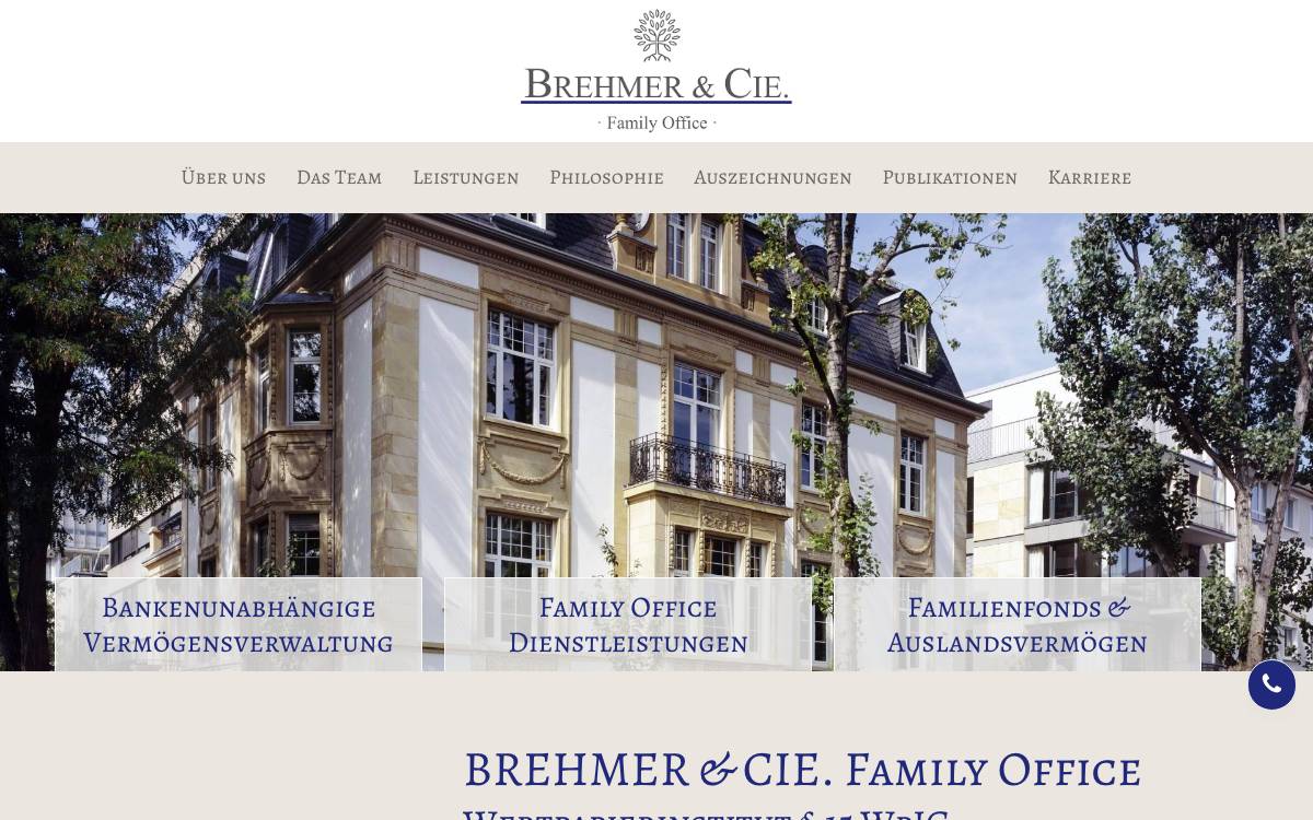 BREHMER & CIE. Family Office website preview