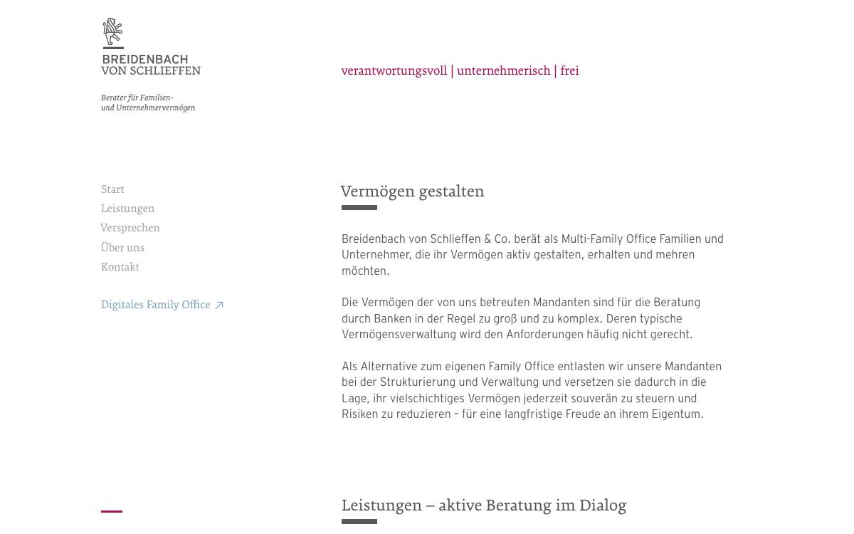 Breidenbach von Schlieffen & Co. GmbH website preview