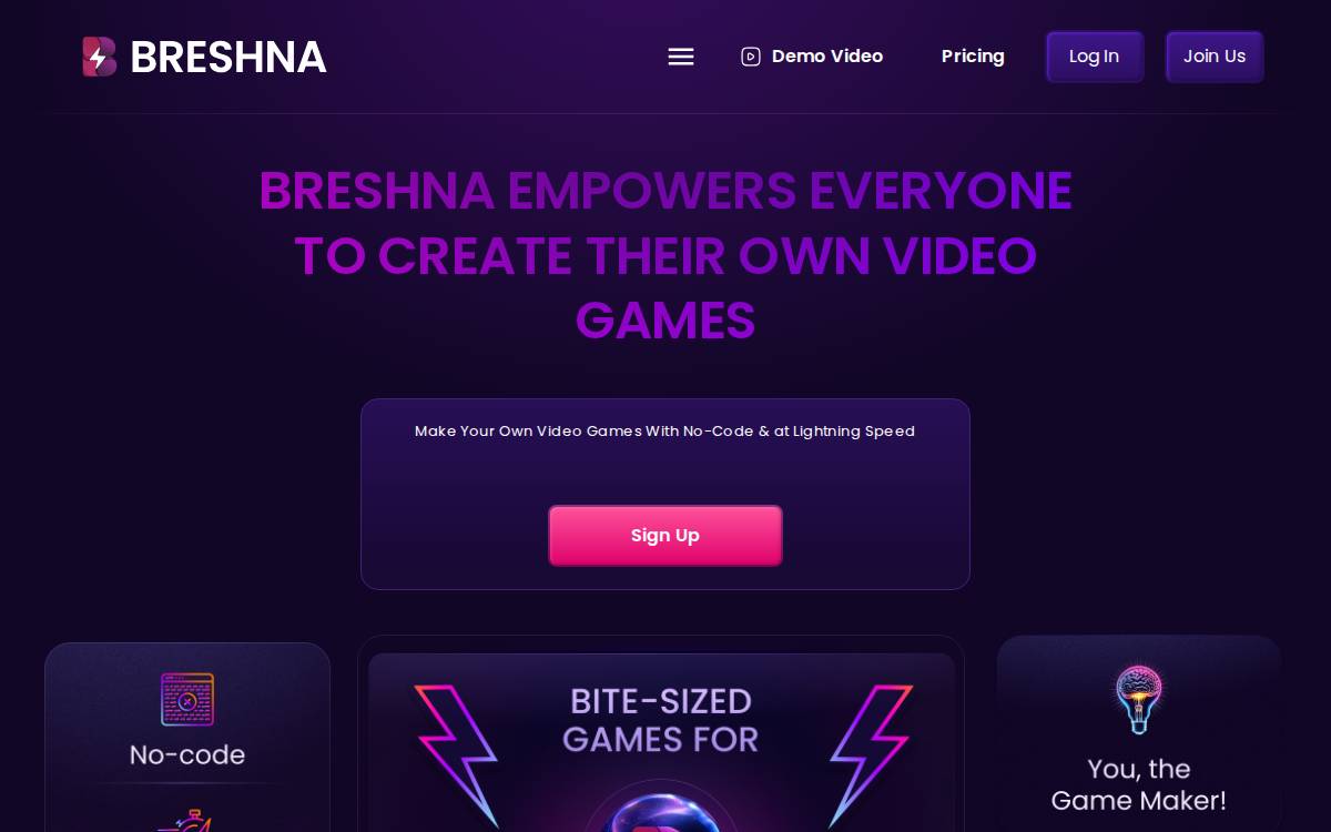 Breshna.io (by GRID) website preview