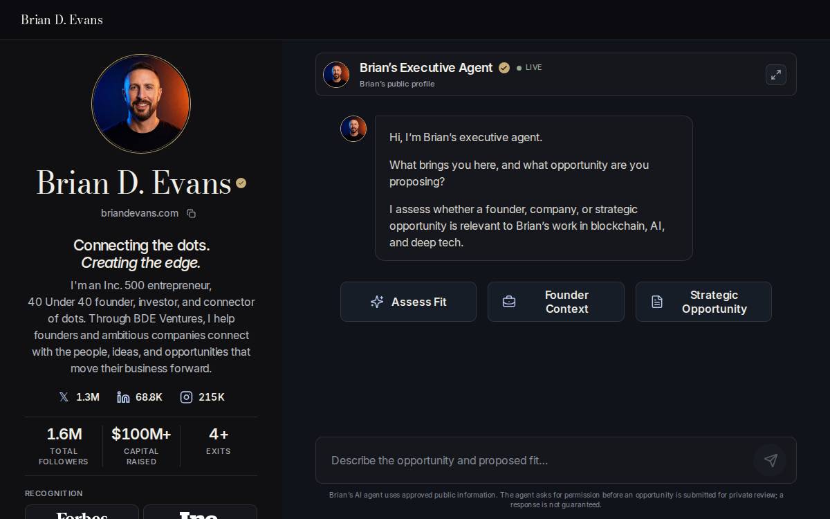 Brian D Evans website preview