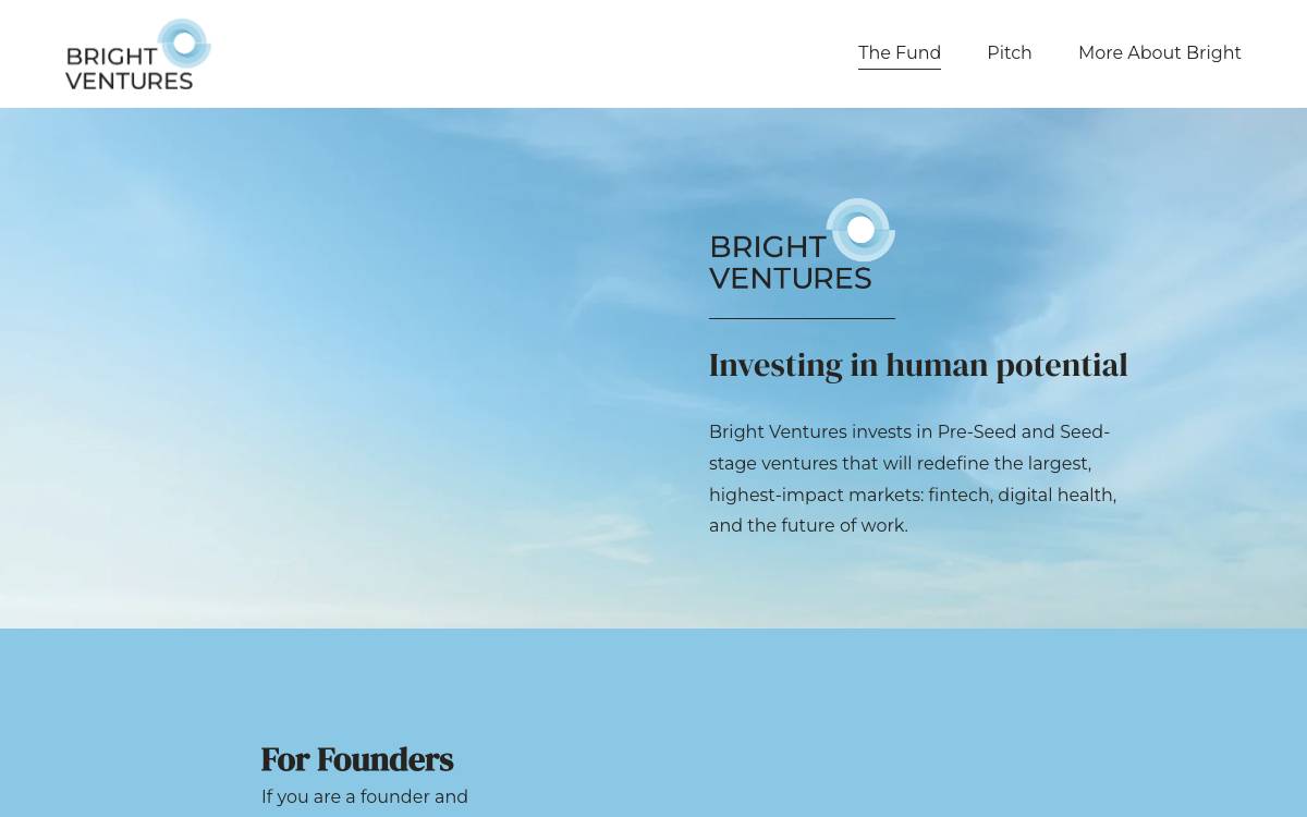 Bright Ventures website preview
