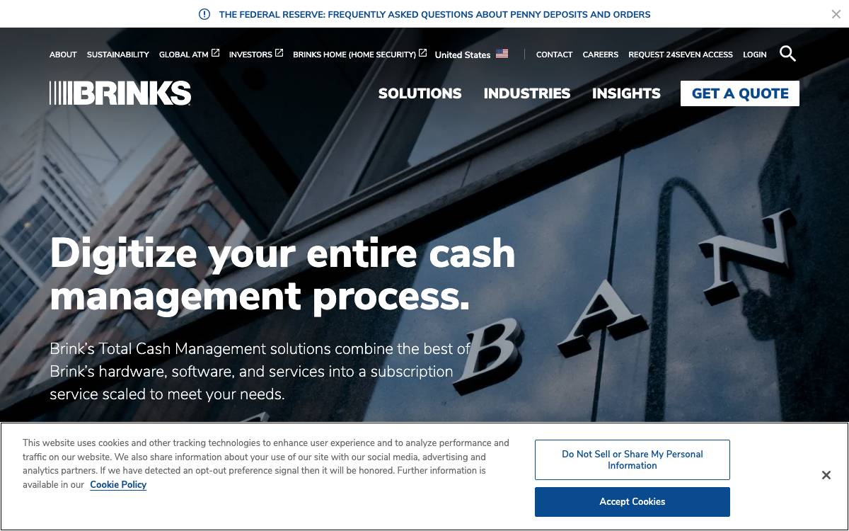 Brink’s website preview