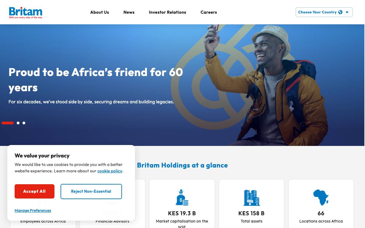 Britam website preview