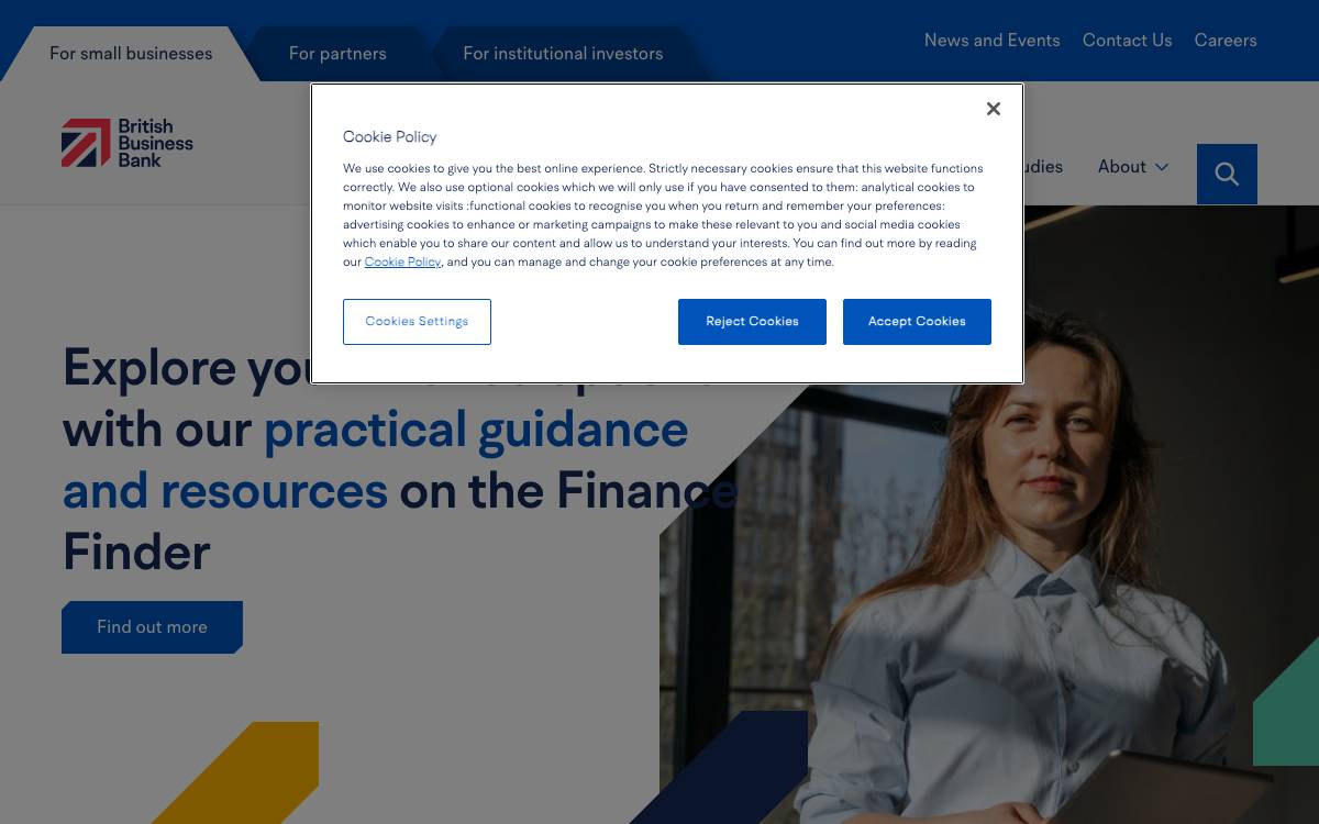 British Business Investments website preview