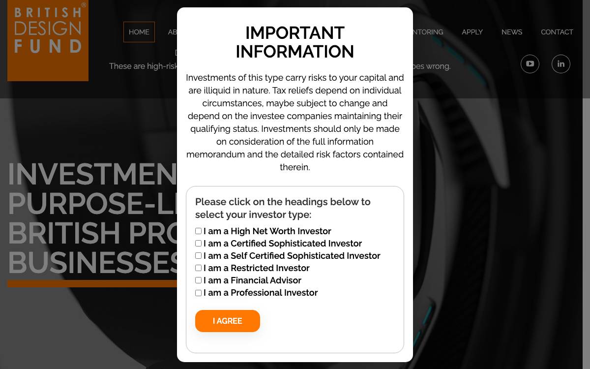 British Design Fund website preview