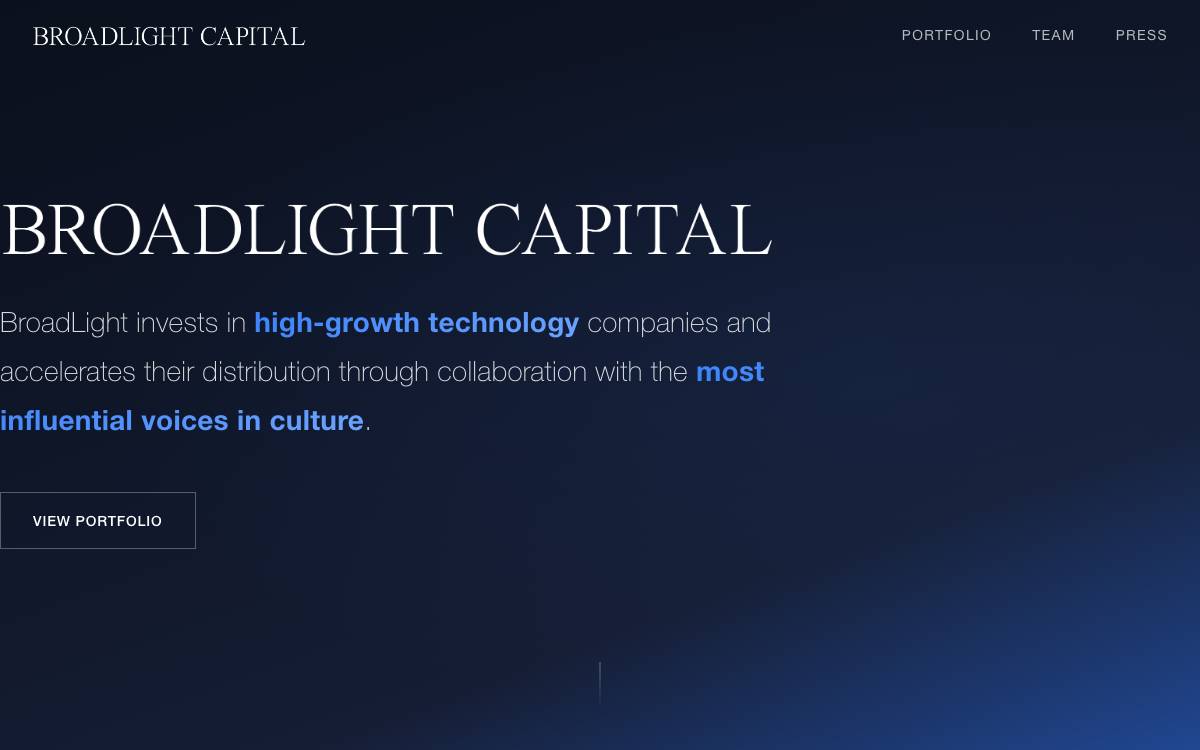 BroadLight Capital website preview