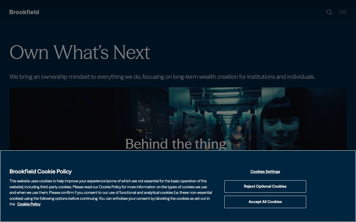 Brookfield Asset Management website preview