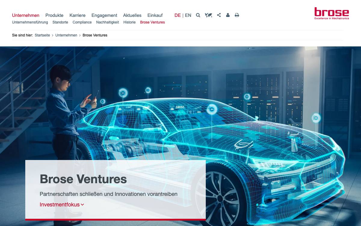 Brose Ventures website preview