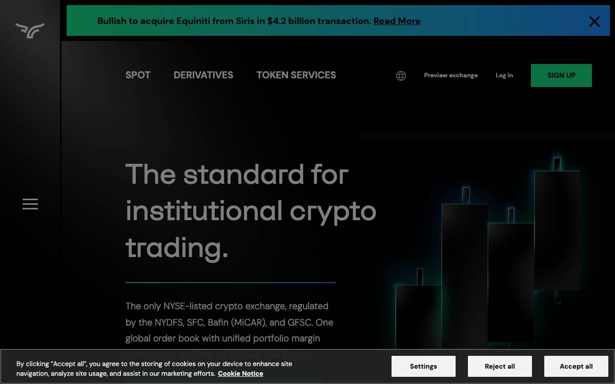 Bullish website preview