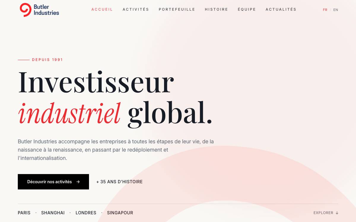 Butler Industries website preview