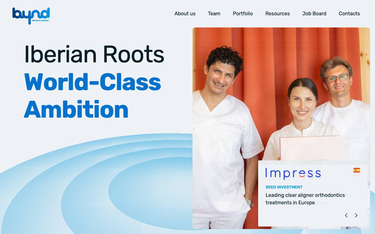 Bynd Venture Capital website preview