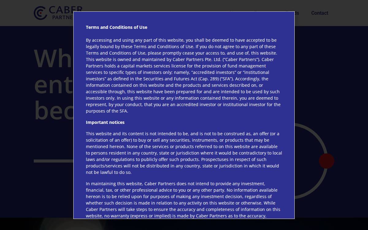 Caber Partners website preview